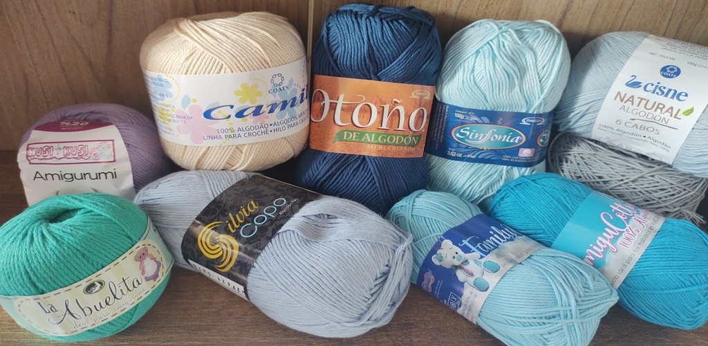 Hilos para tejer crochet - Algodón 100% ¡Teñido artesanal! 